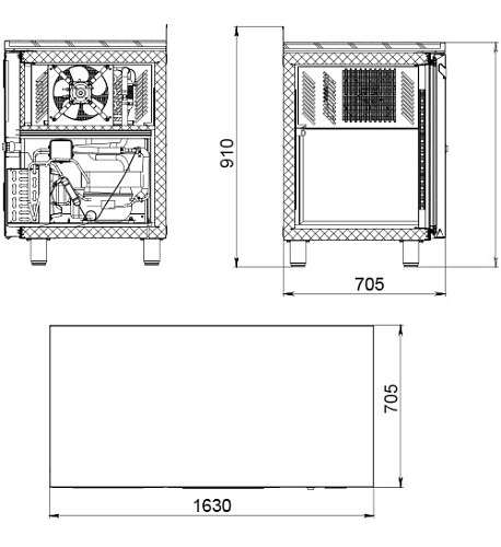 Стол холодильный Polair TB3GN-GC Стол холодильный Polair TB3GN-GC