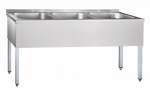 Ванна моечная трехсекционная Abat ВМП-6-3-5РЧ крашеный каркас Ванна моечная трехсекционная Abat ВМП-6-3-5РЧ крашеный каркас