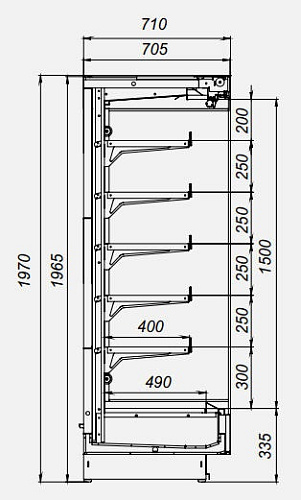 Пристенная витрина МХМ София 195/71 ВХСп-2,5 с ночными шторами Пристенная витрина МХМ София 195/71 ВХСп-2,5 с ночными шторами