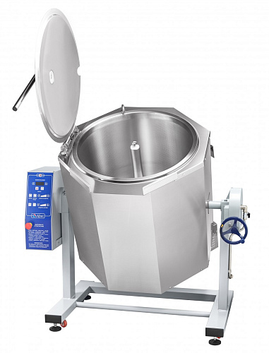 Котел пищеварочный электрический Abat КПЭМ-160-ОМР-В с функциями перемешивания и ручного опрокидывания Котел пищеварочный электрический Abat КПЭМ-160-ОМР-В с функциями перемешивания и ручного опрокидывания