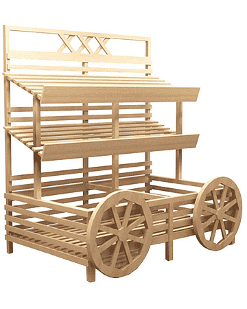 Стеллаж овощной Евромаркет Ф010 в виде телеги EM-02.110.000 СБ Стеллаж овощной Евромаркет Ф010 в виде телеги EM-02.110.000 СБ