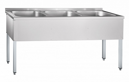 Ванна моечная трехсекционная Abat ВМП-6-3-5РЧ крашеный каркас Ванна моечная трехсекционная Abat ВМП-6-3-5РЧ крашеный каркас