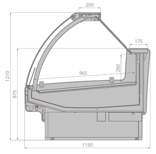 Холодильные витрины Brandford Aurora 190 тепловые Холодильные витрины Brandford Aurora 190 тепловые