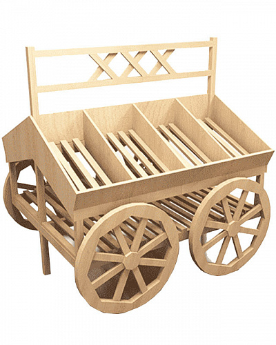 Островной развал для фруктов и овощей Евромаркет Ф015 в виде телеги EM-02.115.000 СБ Островной развал для фруктов и овощей Евромаркет Ф015 в виде телеги EM-02.115.000 СБ