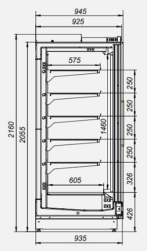 Пристенная витрина МХМ Барселона 210/98 ВХНп-1,57 Пристенная витрина МХМ Барселона 210/98 ВХНп-1,57
