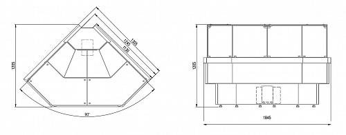 Холодильная витрина Enteco master НЕМИГА CUBE УН 90 ВС угловая, встроенный агрегат Холодильная витрина Enteco master НЕМИГА CUBE УН 90 ВС угловая, встроенный агрегат