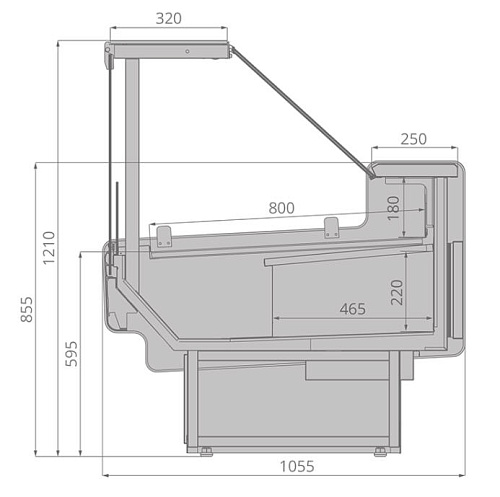 Холодильные витрины Brandford Aurora Slim SQ 125 мармит Холодильные витрины Brandford Aurora Slim SQ 125 мармит