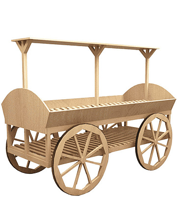 Островной развал для фруктов и овощей Евромаркет Ф013 в виде телеги EM-02.113.000 СБ Островной развал для фруктов и овощей Евромаркет Ф013 в виде телеги EM-02.113.000 СБ