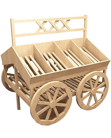 Островной развал для фруктов и овощей Евромаркет Ф015 в виде телеги EM-02.115.000 СБ Островной развал для фруктов и овощей Евромаркет Ф015 в виде телеги EM-02.115.000 СБ