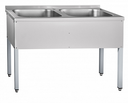 Ванна моечная двухсекционная Abat ВМП-6-2-5РЧ крашеный каркас Ванна моечная двухсекционная Abat ВМП-6-2-5РЧ крашеный каркас