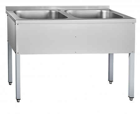 Ванна моечная двухсекционная Abat ВМП-6-2-5РЧ крашеный каркас Ванна моечная двухсекционная Abat ВМП-6-2-5РЧ крашеный каркас