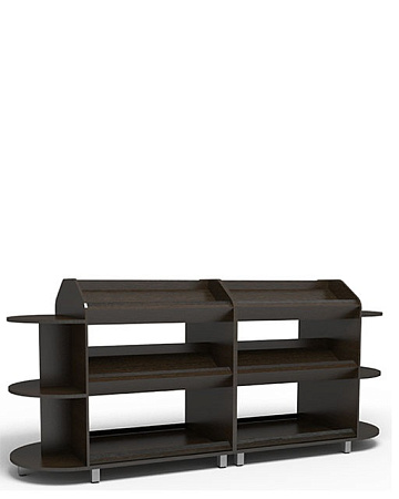 Островной стеллаж Евромаркет ОС00116 из ЛДСП, с полукруглыми полками, для алкоголя Островной стеллаж Евромаркет ОС00116 из ЛДСП, с полукруглыми полками, для алкоголя