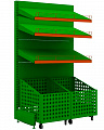 Овощной стеллаж Евромаркет ОВС0078 с выкатными ящиками и тремя полками Овощной стеллаж Евромаркет ОВС0078 с выкатными ящиками и тремя полками