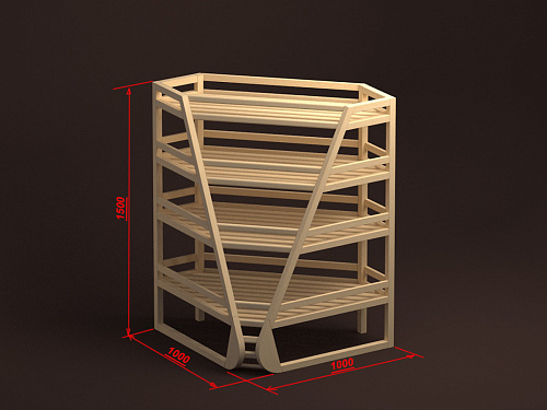 Угловой деревянный стеллаж Евромаркет Б015 для хлеба внутренний EM-02.215.000 СБ Угловой деревянный стеллаж Евромаркет Б015 для хлеба внутренний EM-02.215.000 СБ