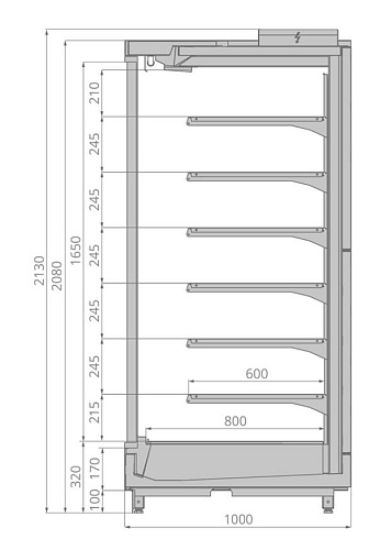 Холодильная витрина Brandford Tesey ESC 190 пристенная Холодильная витрина Brandford Tesey ESC 190 пристенная