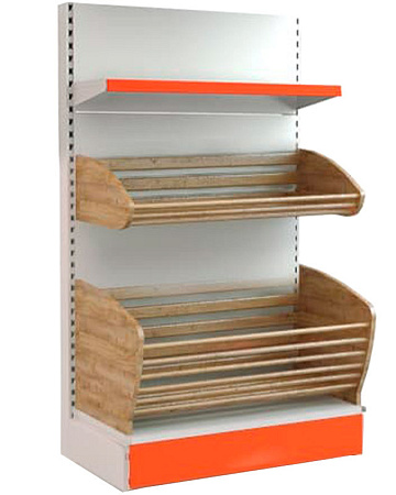 Пристенный стеллаж Евромаркет ХС0065 комбинированный, для хлеба Пристенный стеллаж Евромаркет ХС0065 комбинированный, для хлеба