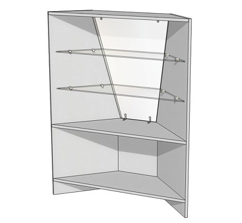 Витрина угловая внутренняя Витрина Плюс Д10ВУВ-700х700х1250 Витрина угловая внутренняя Витрина Плюс Д10ВУВ-700х700х1250