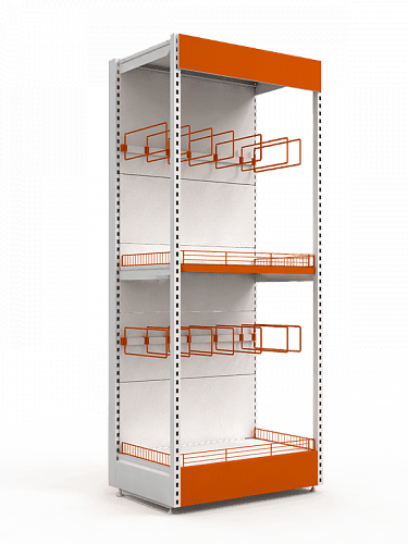 Пристенный стеллаж Евромаркет ПС00111 для продажи обоев и краски Пристенный стеллаж Евромаркет ПС00111 для продажи обоев и краски